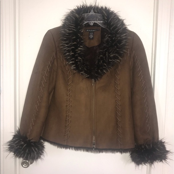 VNTG-Mechant faux suede and faux fur jacket. - Picture 2 of 7